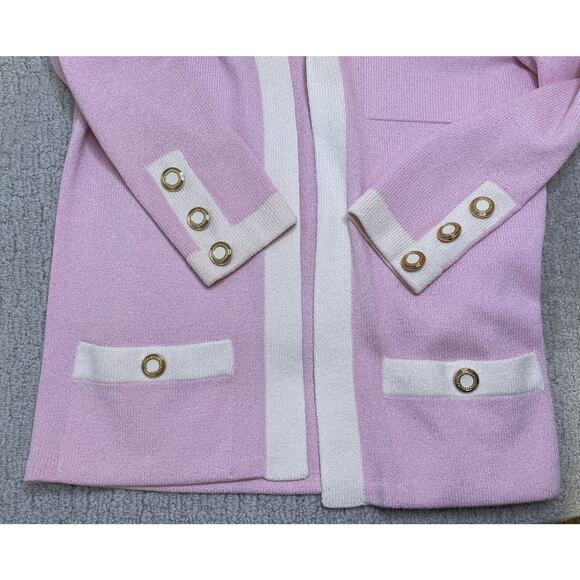 St. John Petal Pink Santana Knit 2 Pc Skirt Suit 10 M NWT NEW Jacket Straight - Picture 3 of 15